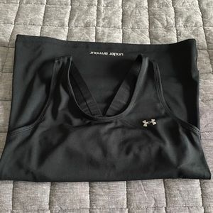 Under Armor black tank top with built in shelf bra